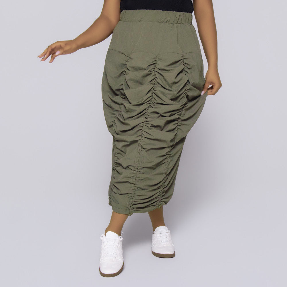 Olive Teslon Skirt