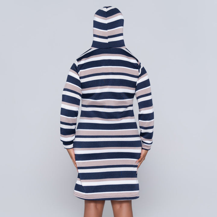 Navy Hooded Dress
