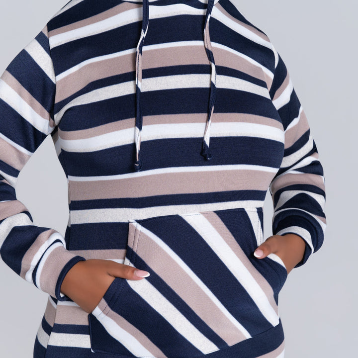 Navy Hooded Dress