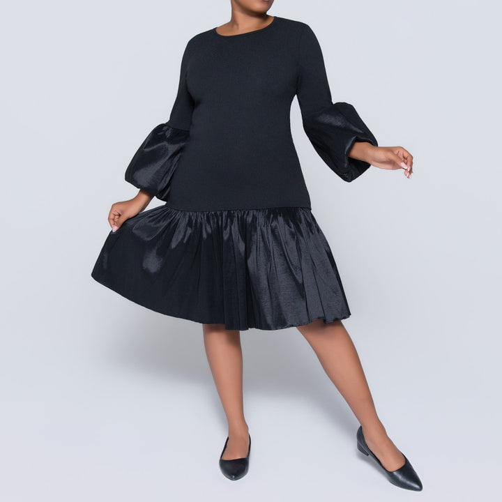 Crepe Scuba Black Dress