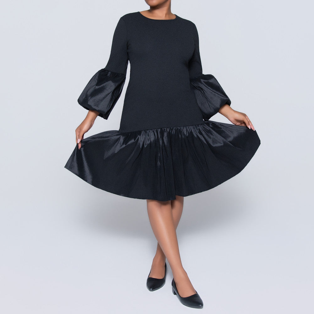 Crepe Scuba Black Dress