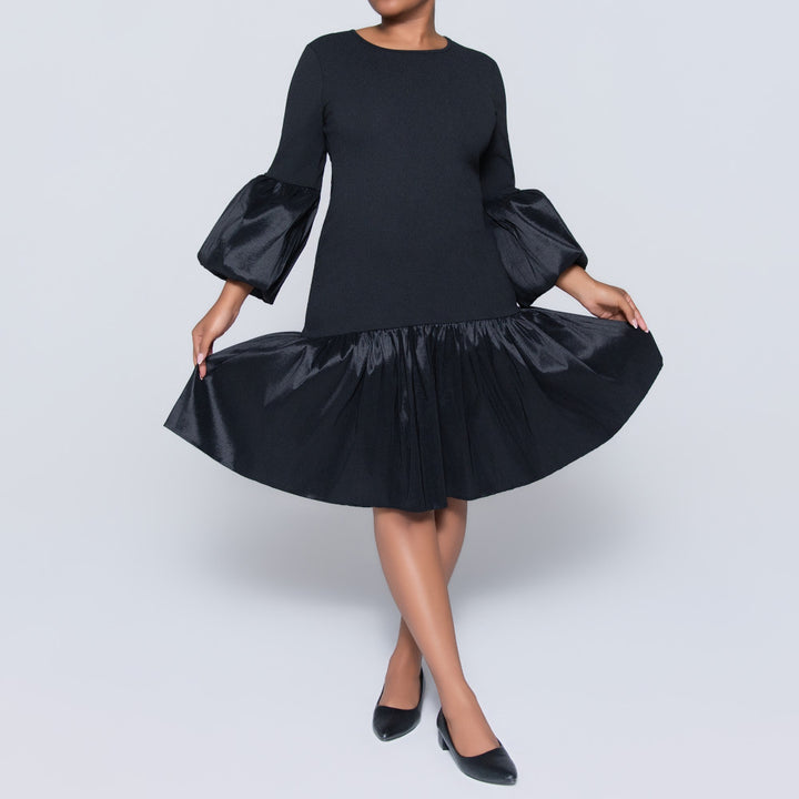 Crepe Scuba Black Dress