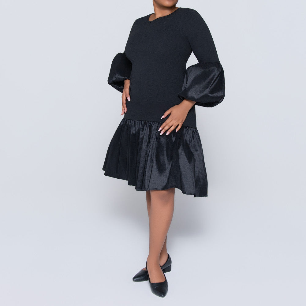 Crepe Scuba Black Dress