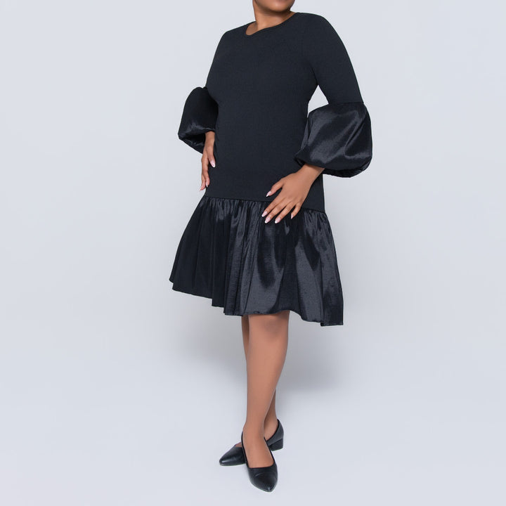 Crepe Scuba Black Dress