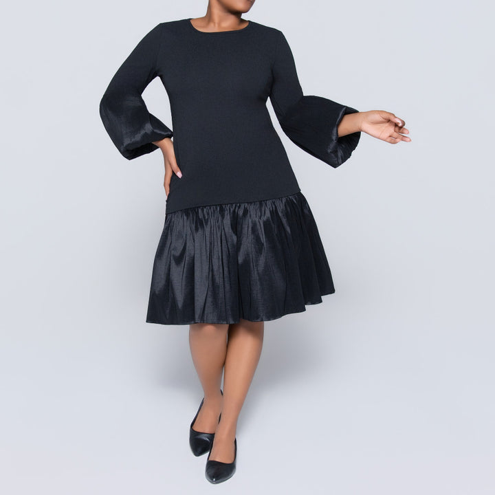Crepe Scuba Black Dress