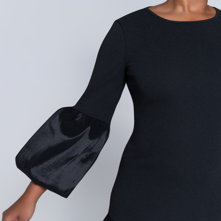 Crepe Scuba Black Dress