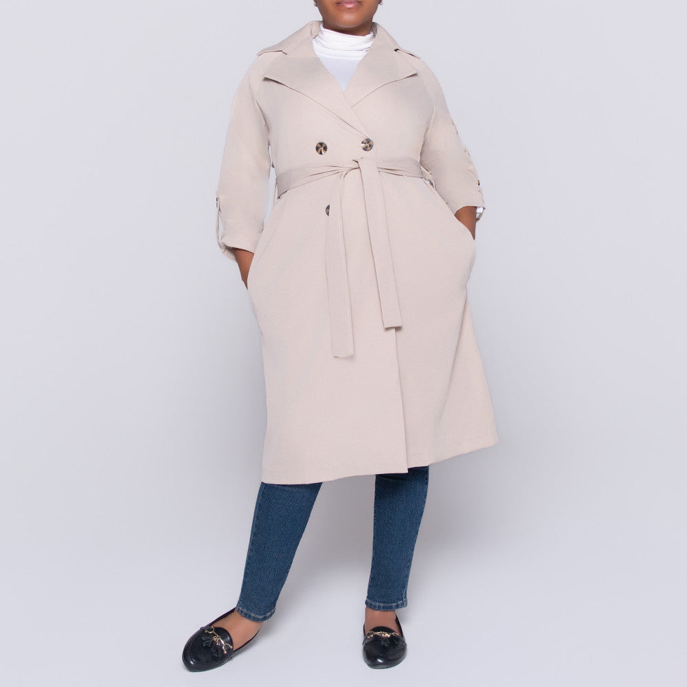 Stone Long Sleeve Plain Twill Jacket