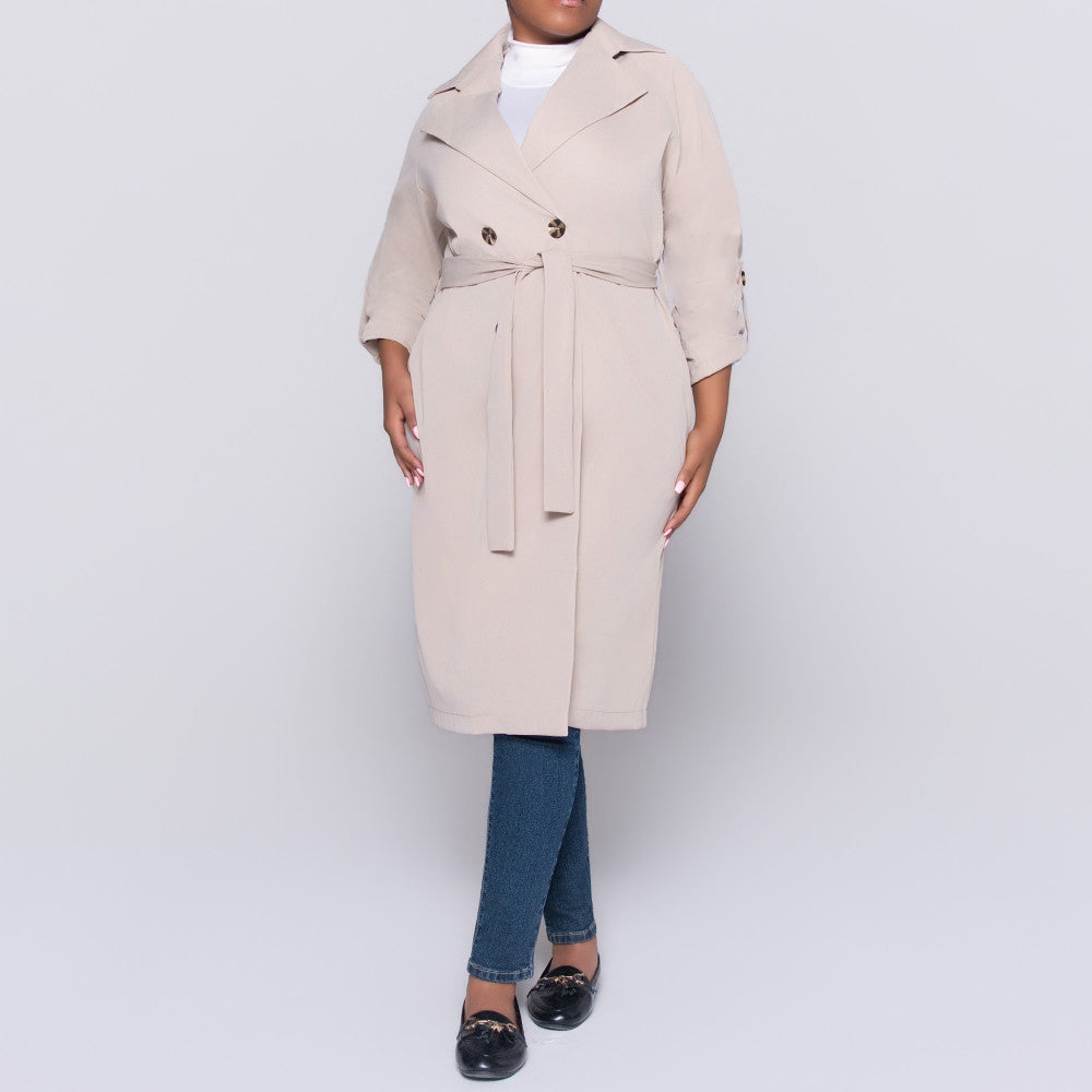 Stone Long Sleeve Plain Twill Jacket