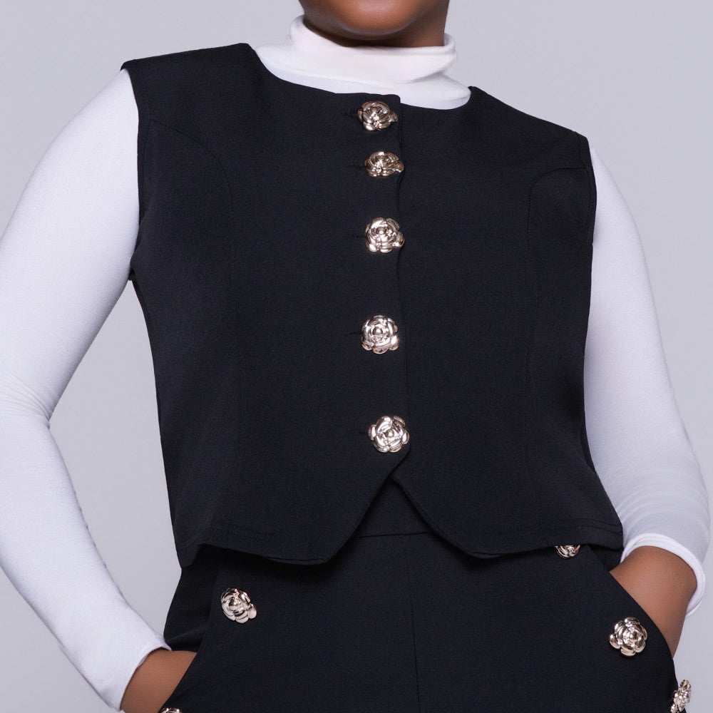 Black Barbie Twill Waistcoat
