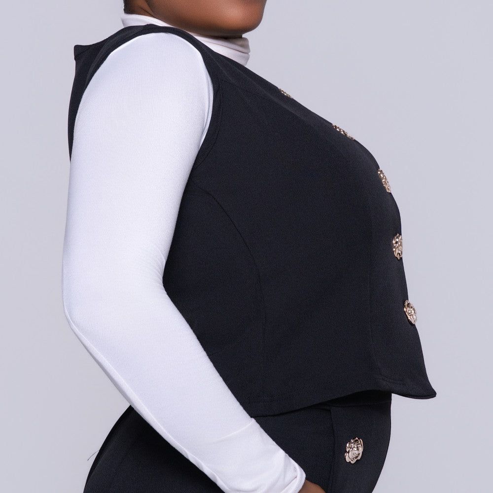Black Barbie Twill Waistcoat