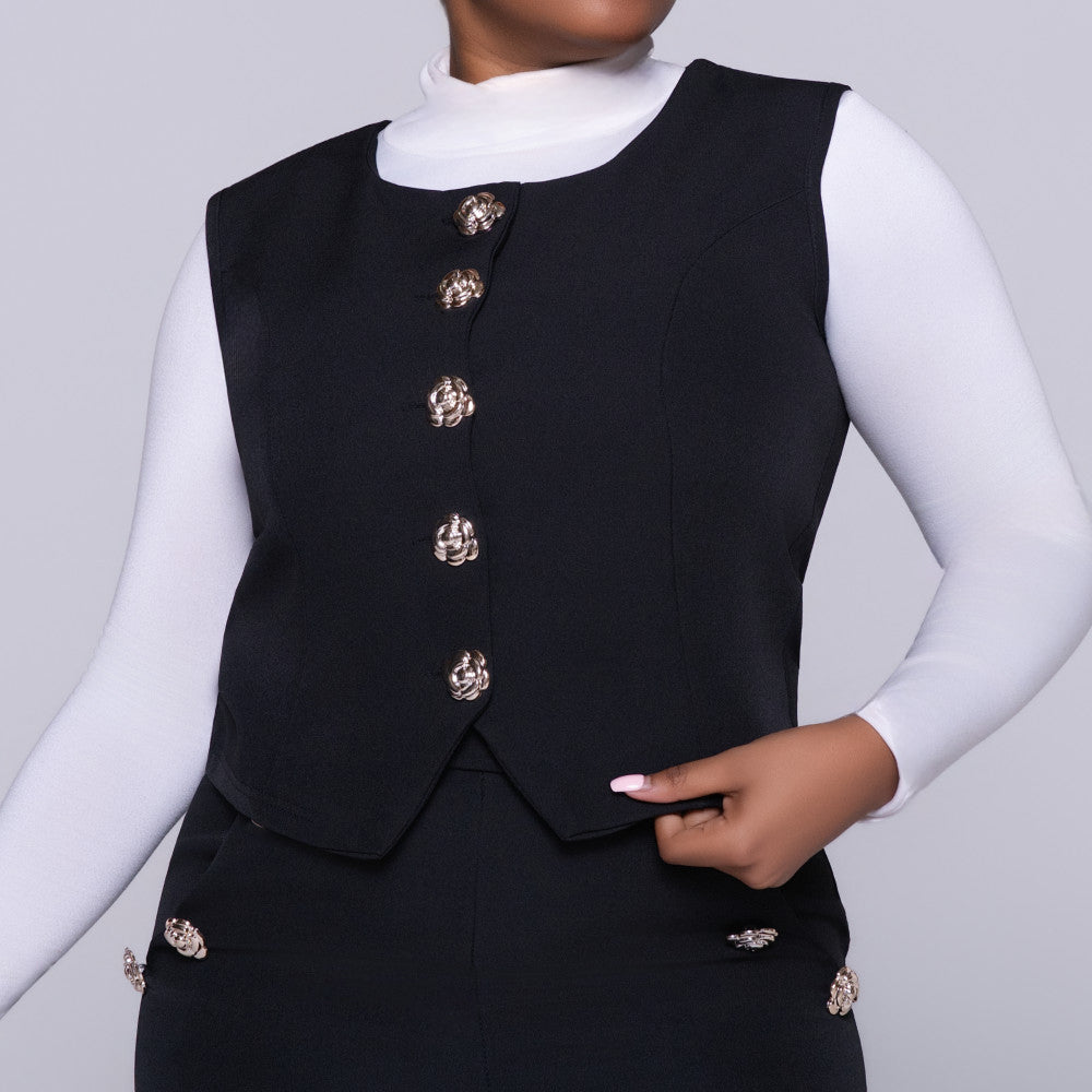Black Barbie Twill Waistcoat