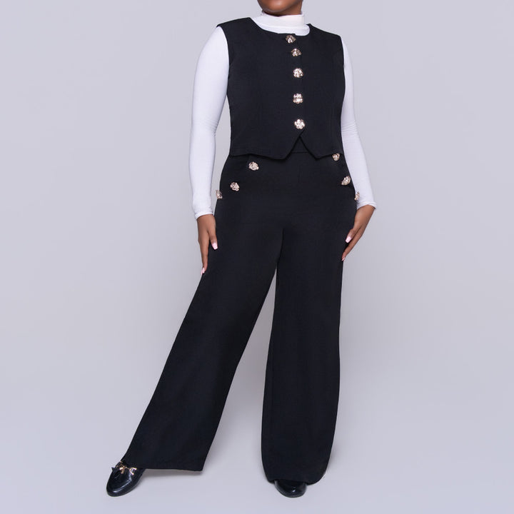 Black Barbie Twill Waistcoat