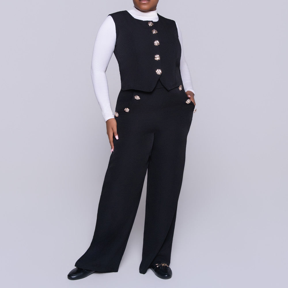 Black Barbie Twill Waistcoat