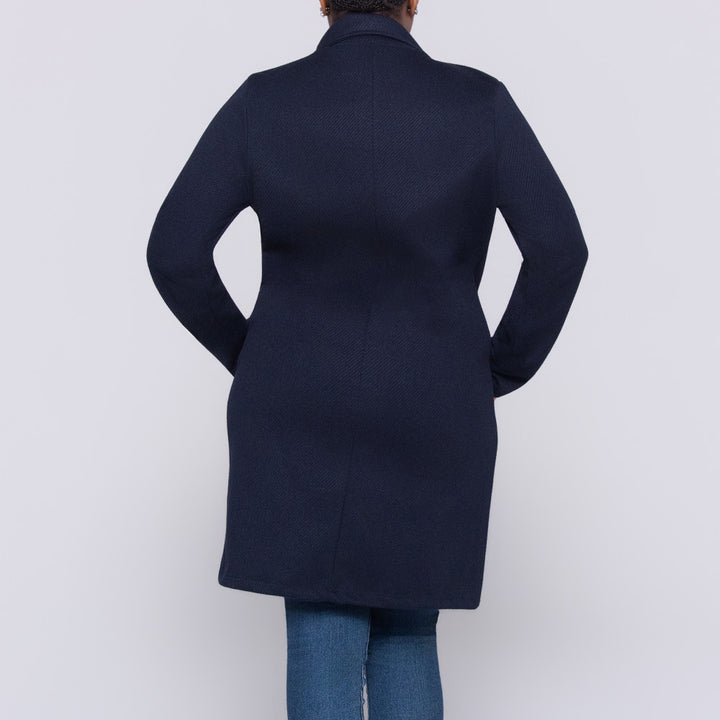 Navy Long Sleeve Melton Jacket