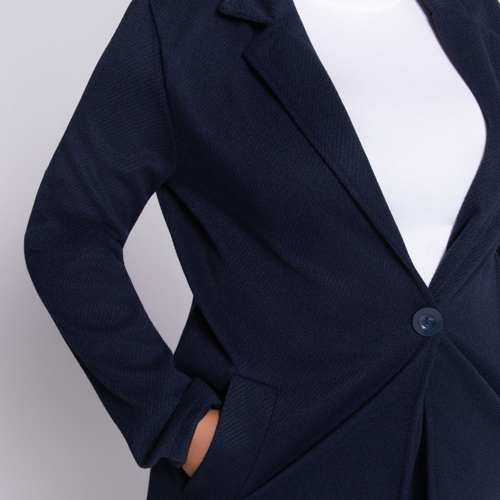 Navy Long Sleeve Melton Jacket