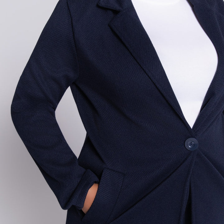 Navy Long Sleeve Melton Jacket