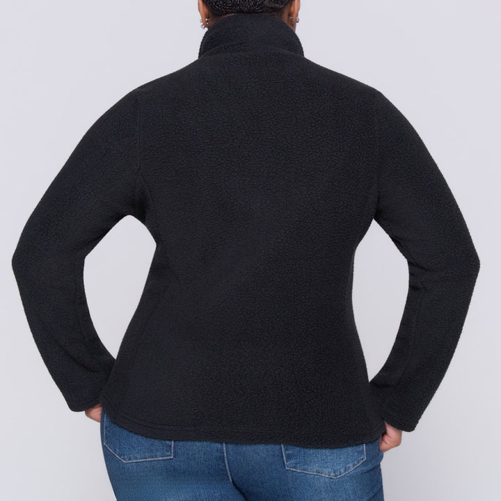 Black Long Sleeve Teddy Fleece Jacket