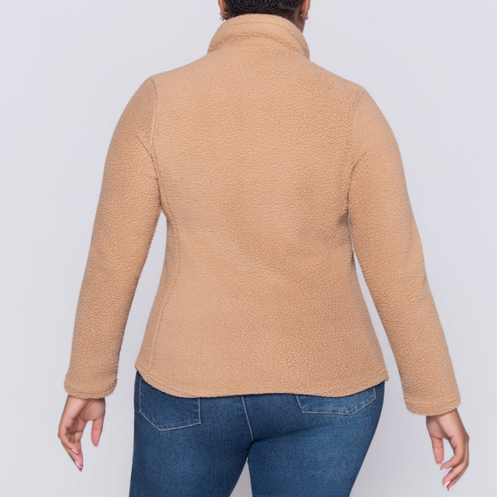 Camel Long Sleeve Teddy Fleece Jacket