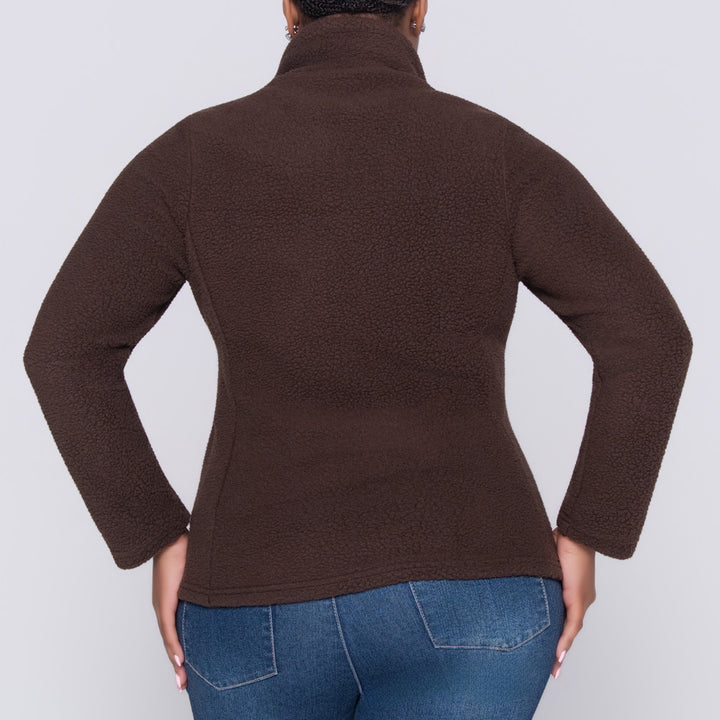 Chocolate Long Sleeve Teddy Fleece Jacket