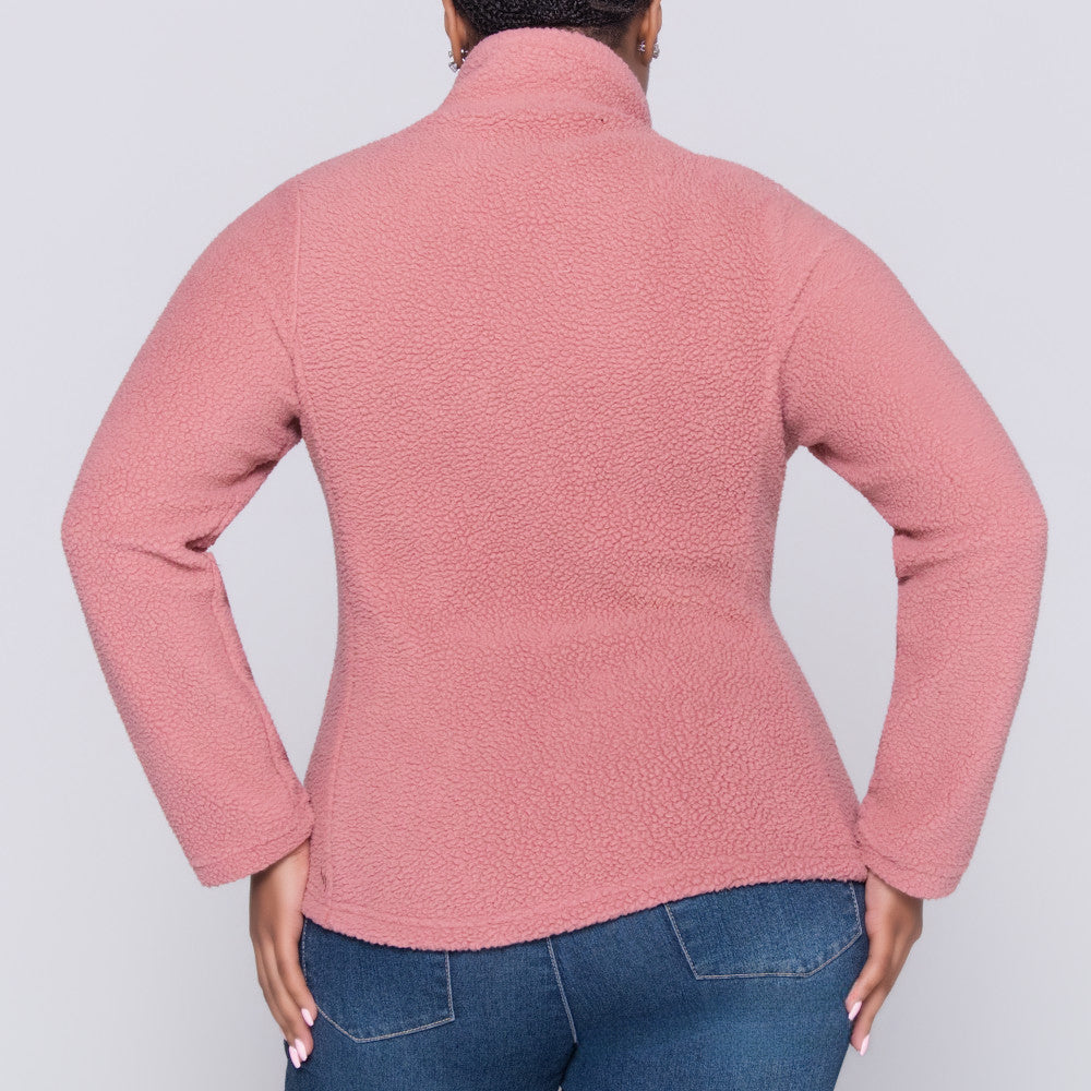 Mauve Long Sleeve Teddy Fleece Jacket