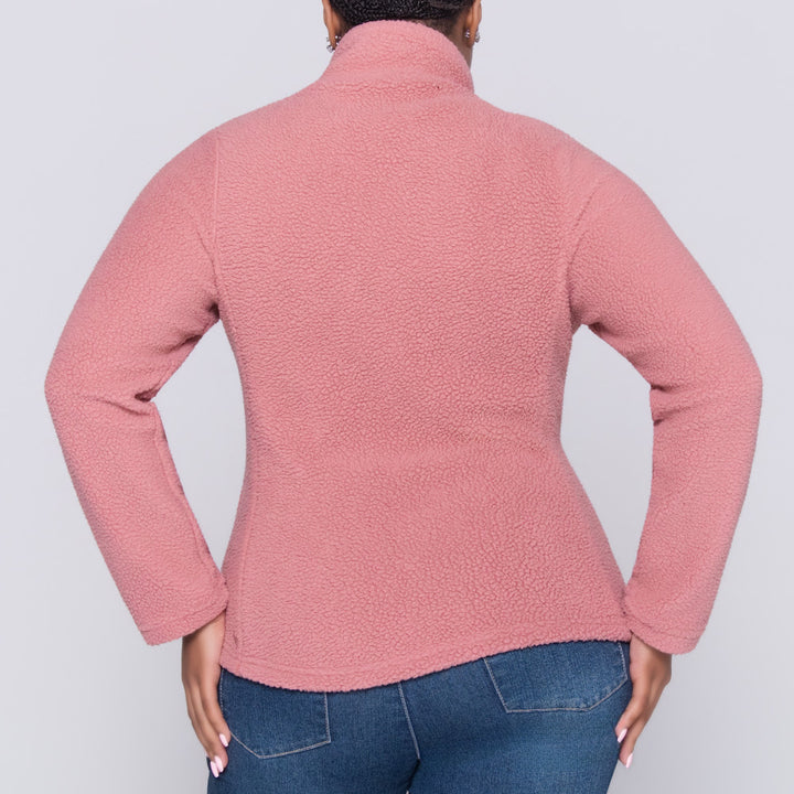 Mauve Long Sleeve Teddy Fleece Jacket