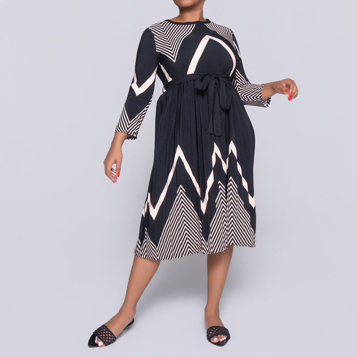 Printed Barbie Twill Pleated Dress