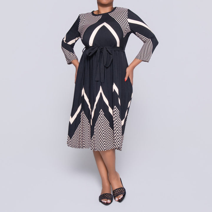 Printed Barbie Twill Pleated Dress