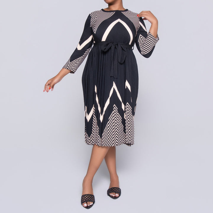 Printed Barbie Twill Pleated Dress