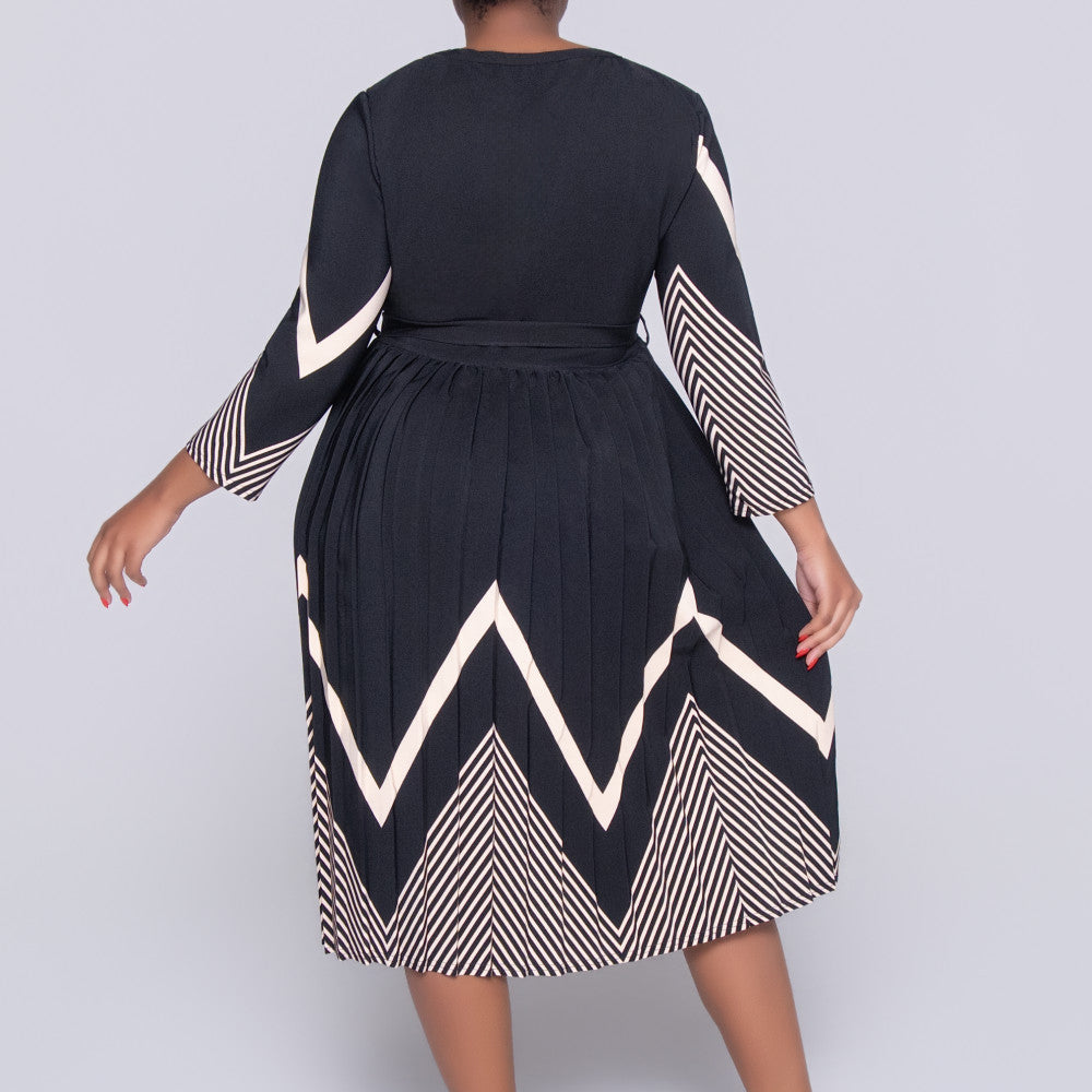 Printed Barbie Twill Pleated Dress