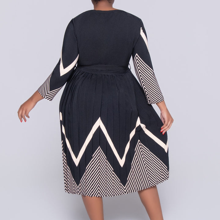 Printed Barbie Twill Pleated Dress