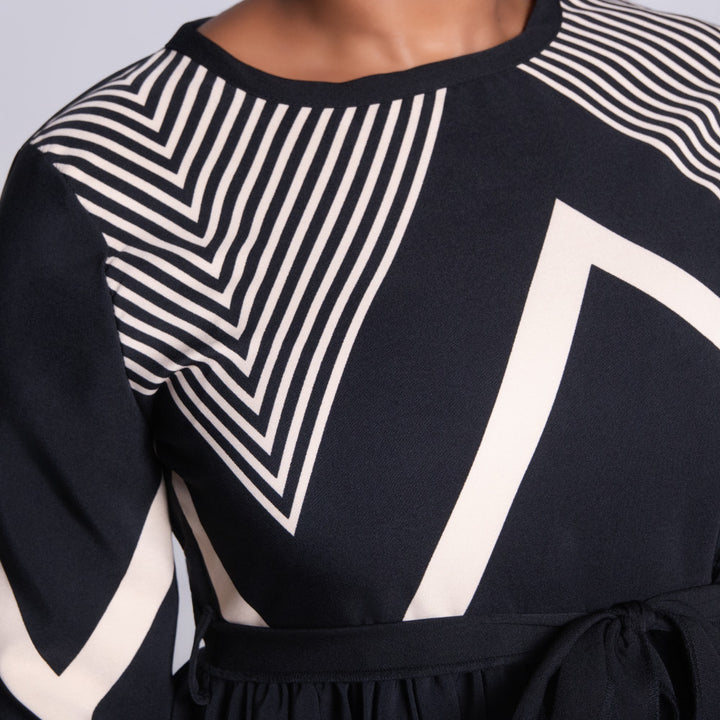 Printed Barbie Twill Pleated Dress