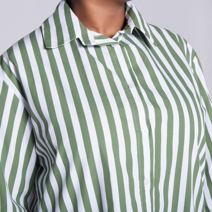 Long Sleeve Red/White Striped Tunic