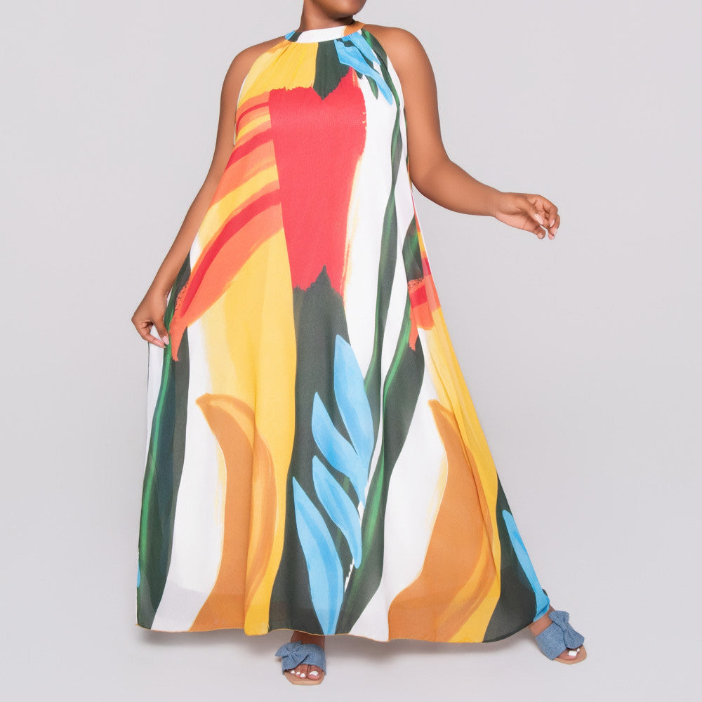 Printed Silky Chiffon Dress