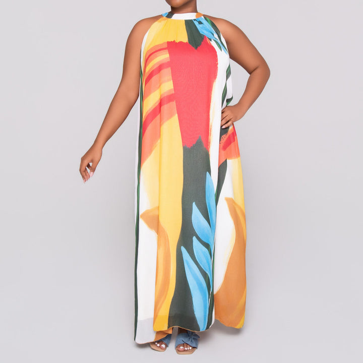 Printed Silky Chiffon Dress