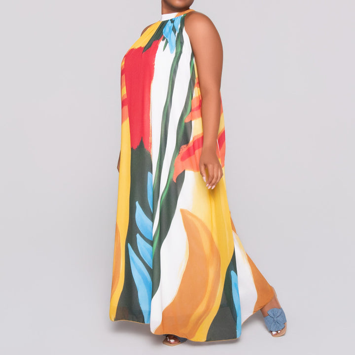 Printed Silky Chiffon Dress