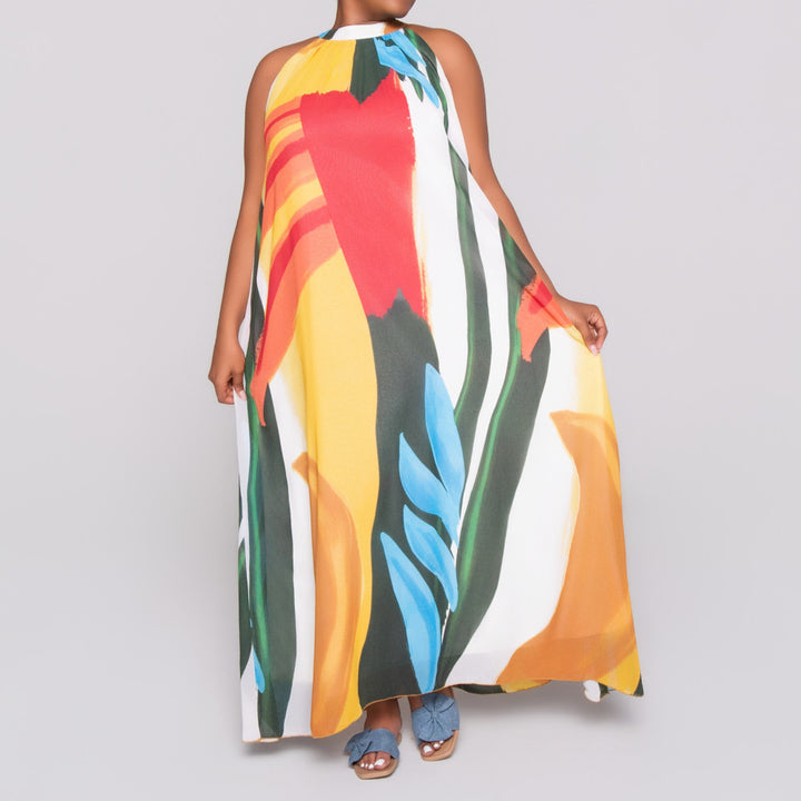 Printed Silky Chiffon Dress