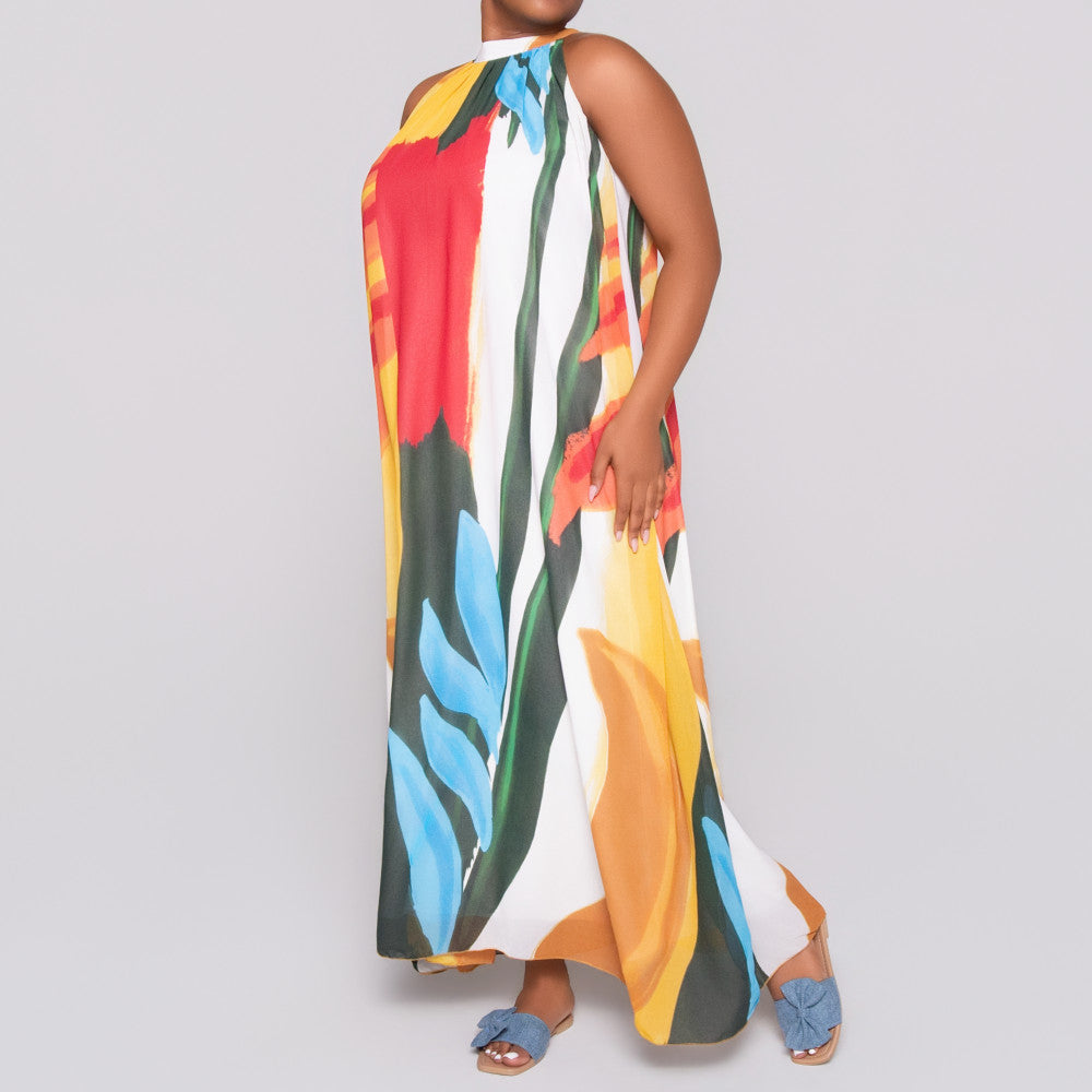 Printed Silky Chiffon Dress