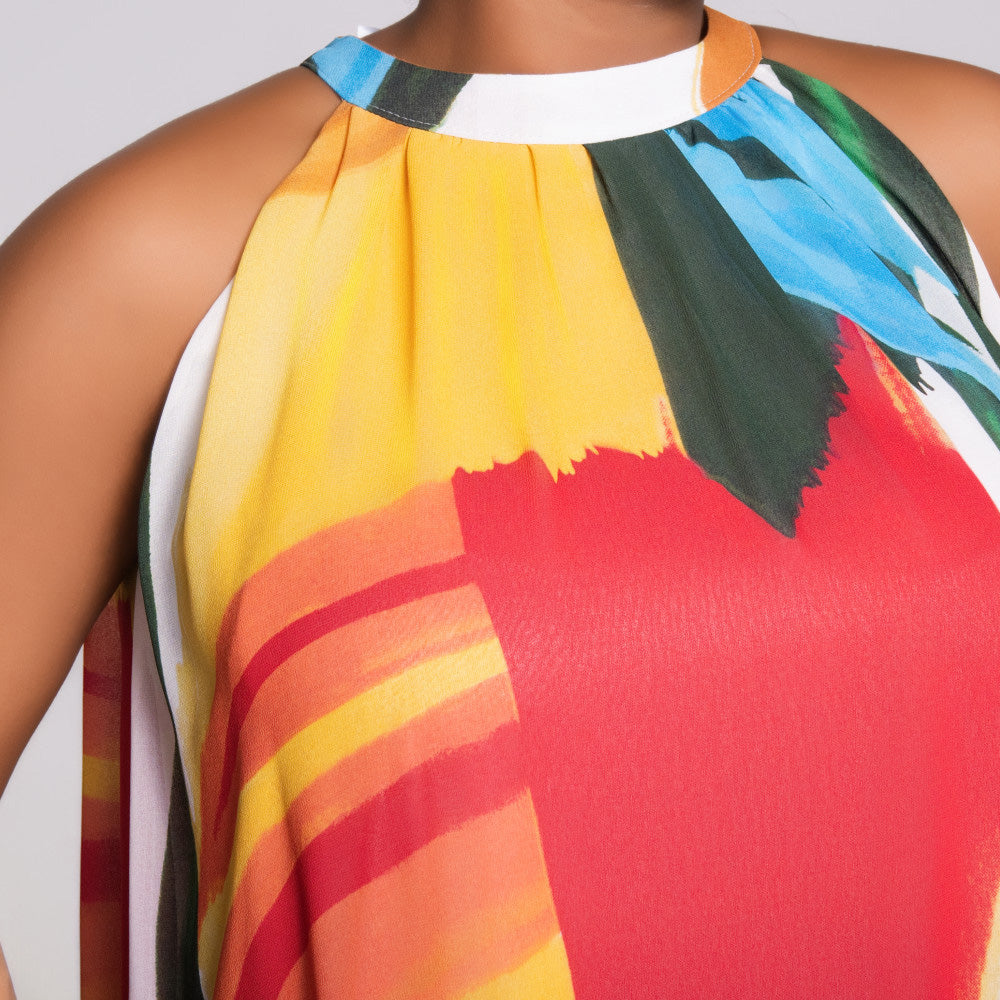 Printed Silky Chiffon Dress