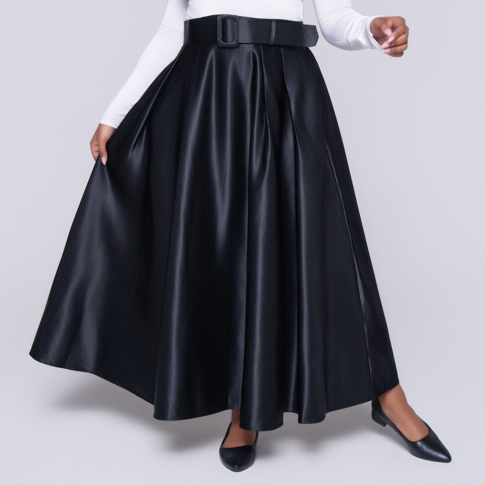 Black Satin Skirt