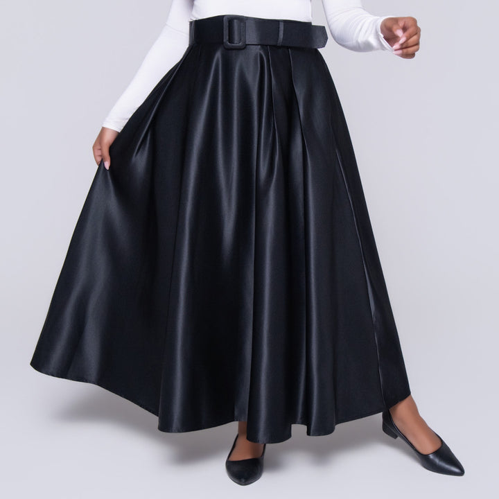 Black Satin Skirt