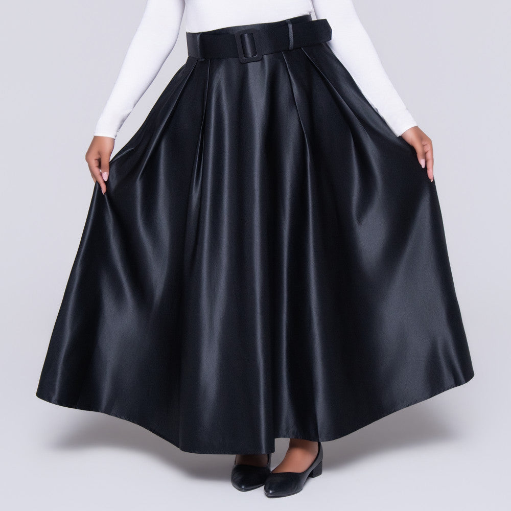 Black Satin Skirt