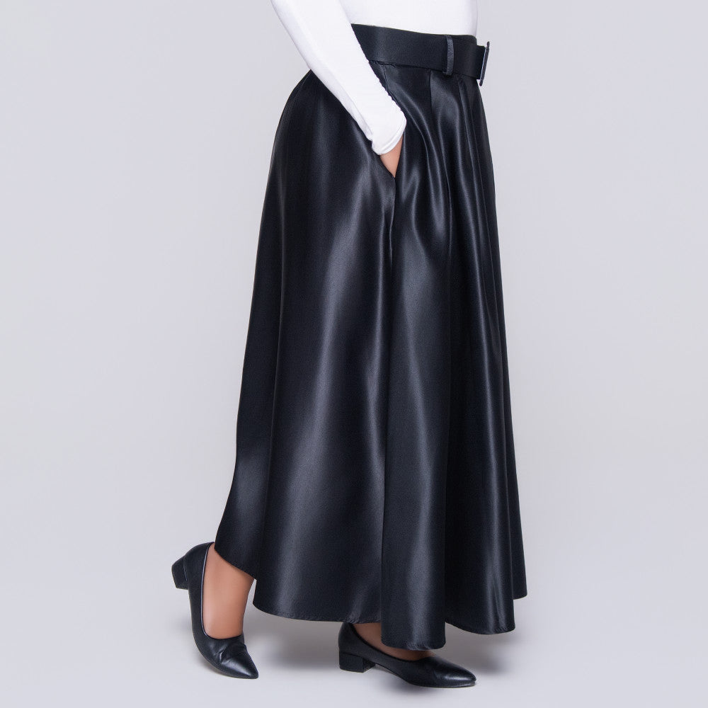 Black Satin Skirt