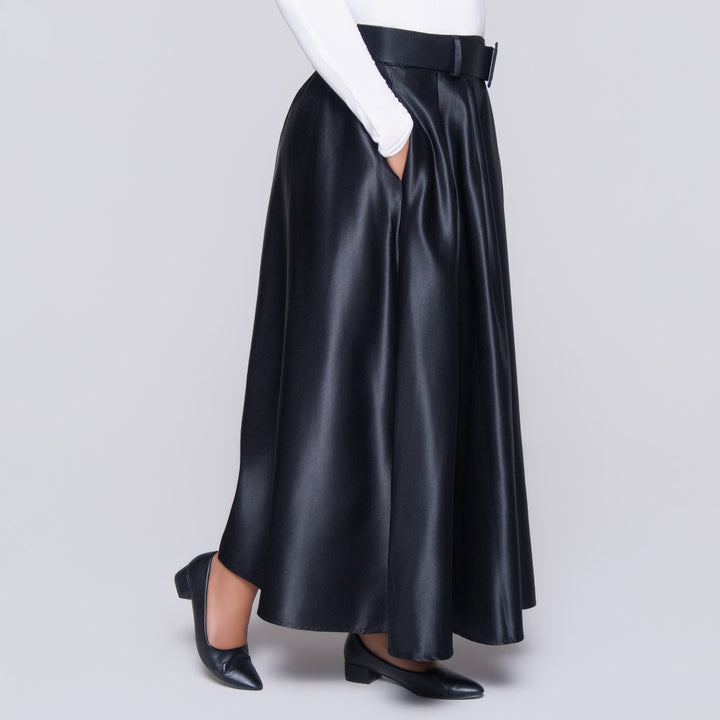 Black Satin Skirt