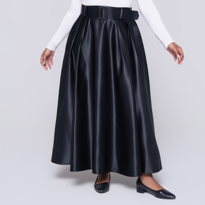 Black Satin Skirt