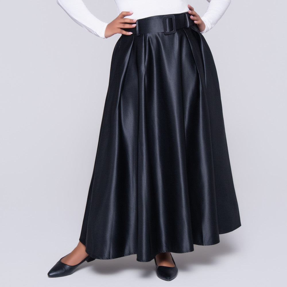 Black Satin Skirt