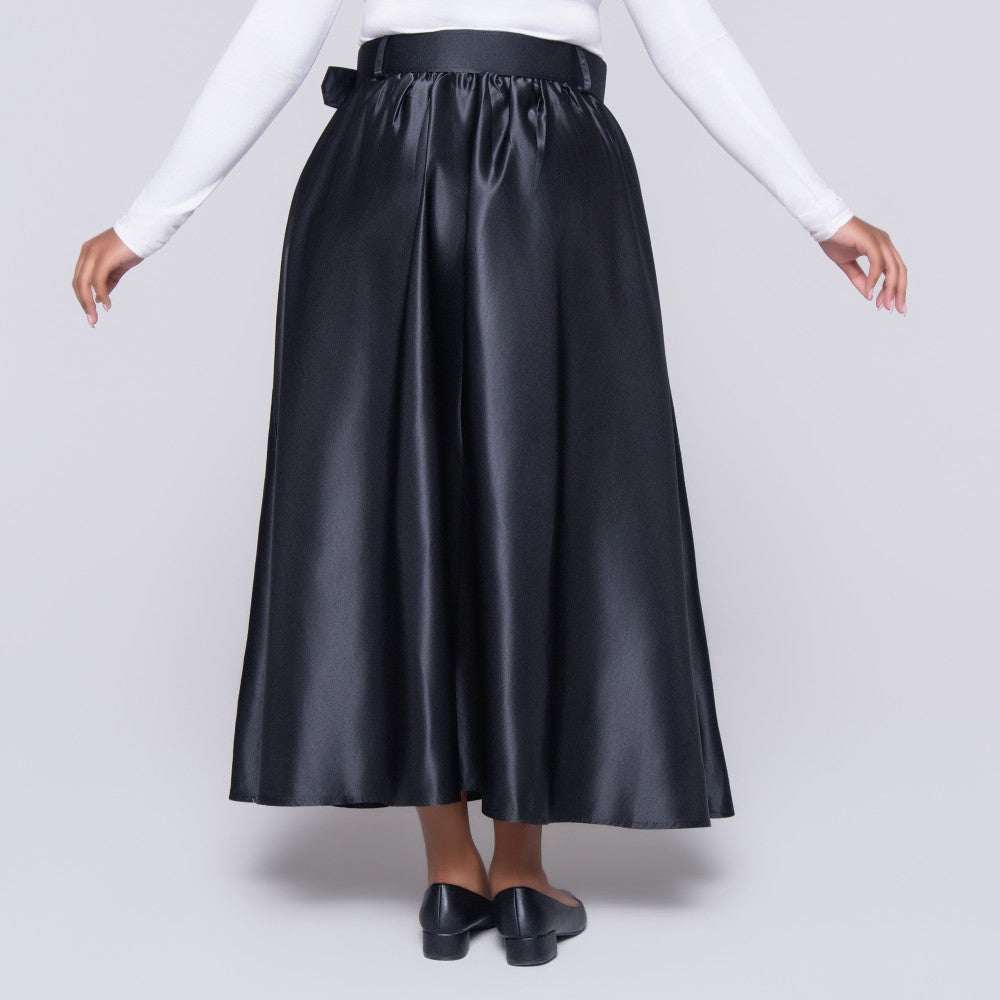 Black Satin Skirt