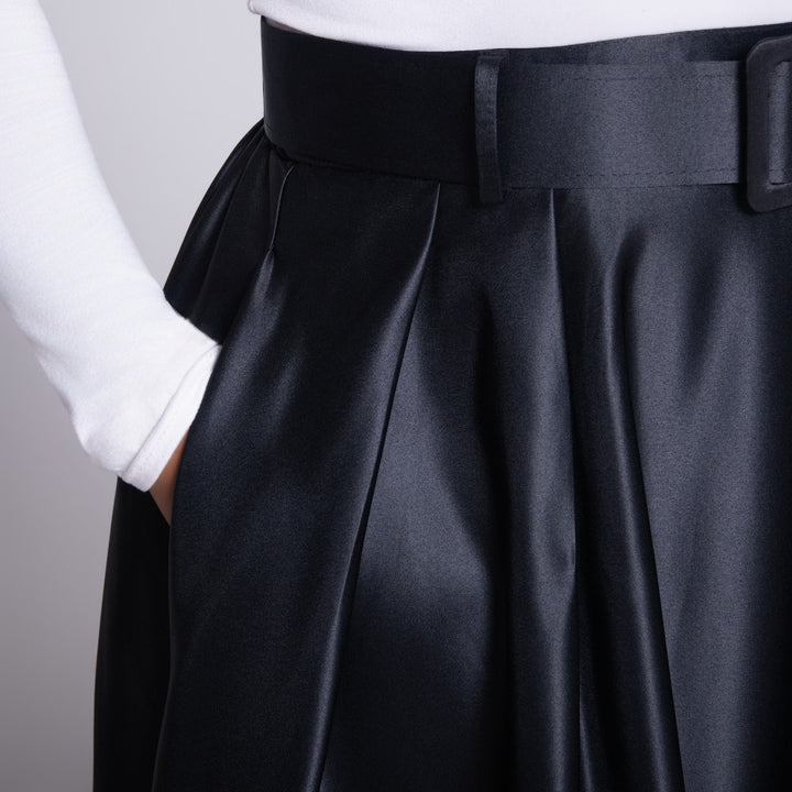 Black Satin Skirt