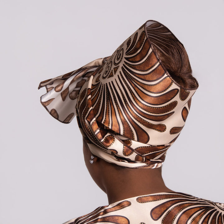 Printed Satin Wrap Dress