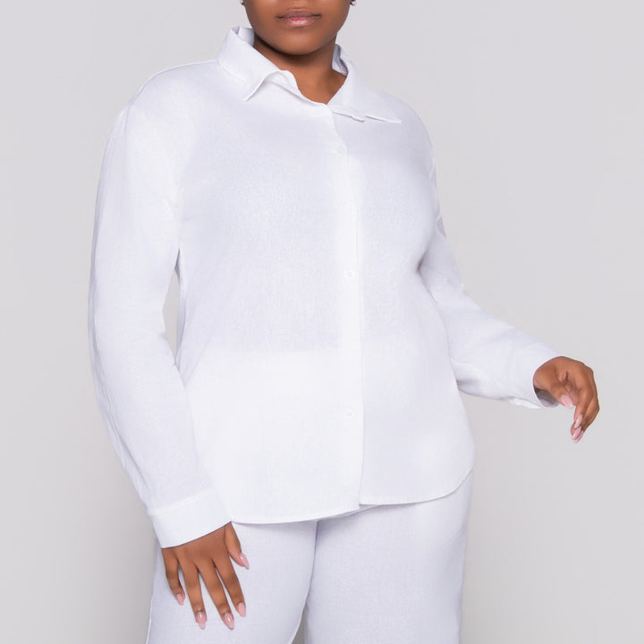 Long Sleeve White Button Up Top