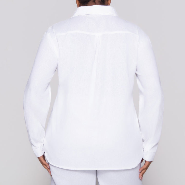 Long Sleeve White Button Up Top